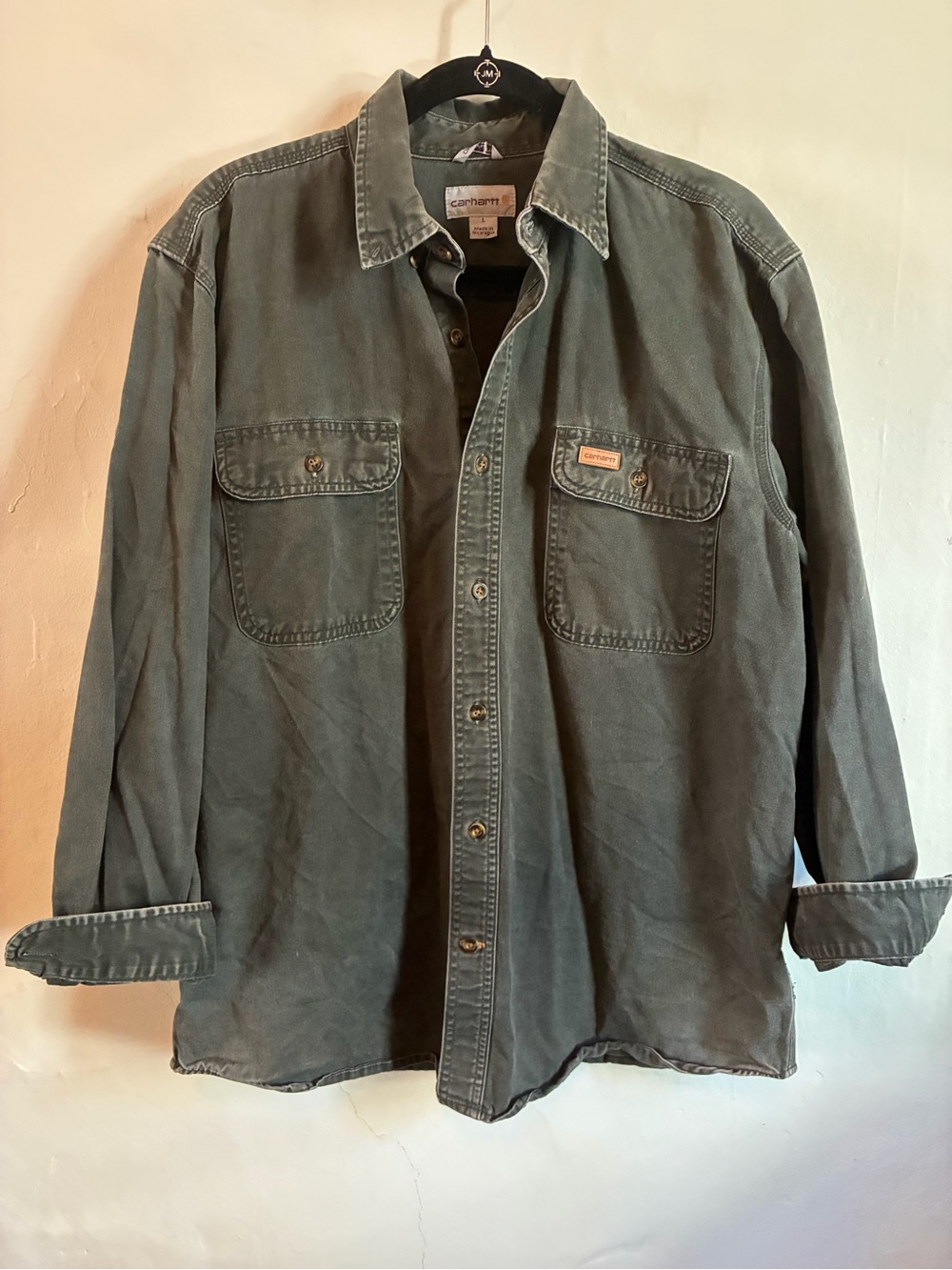 Carhartt original fit dark grey button down